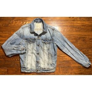 American‎ Eagle Outfitters AE Distressed Women Denim Jean Jacket Late 90's?(2Y-4
